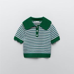 ZARA Jewel Button Knit Polo